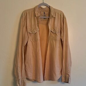 Claudio Milano Tan Linen Button-Up Shirt